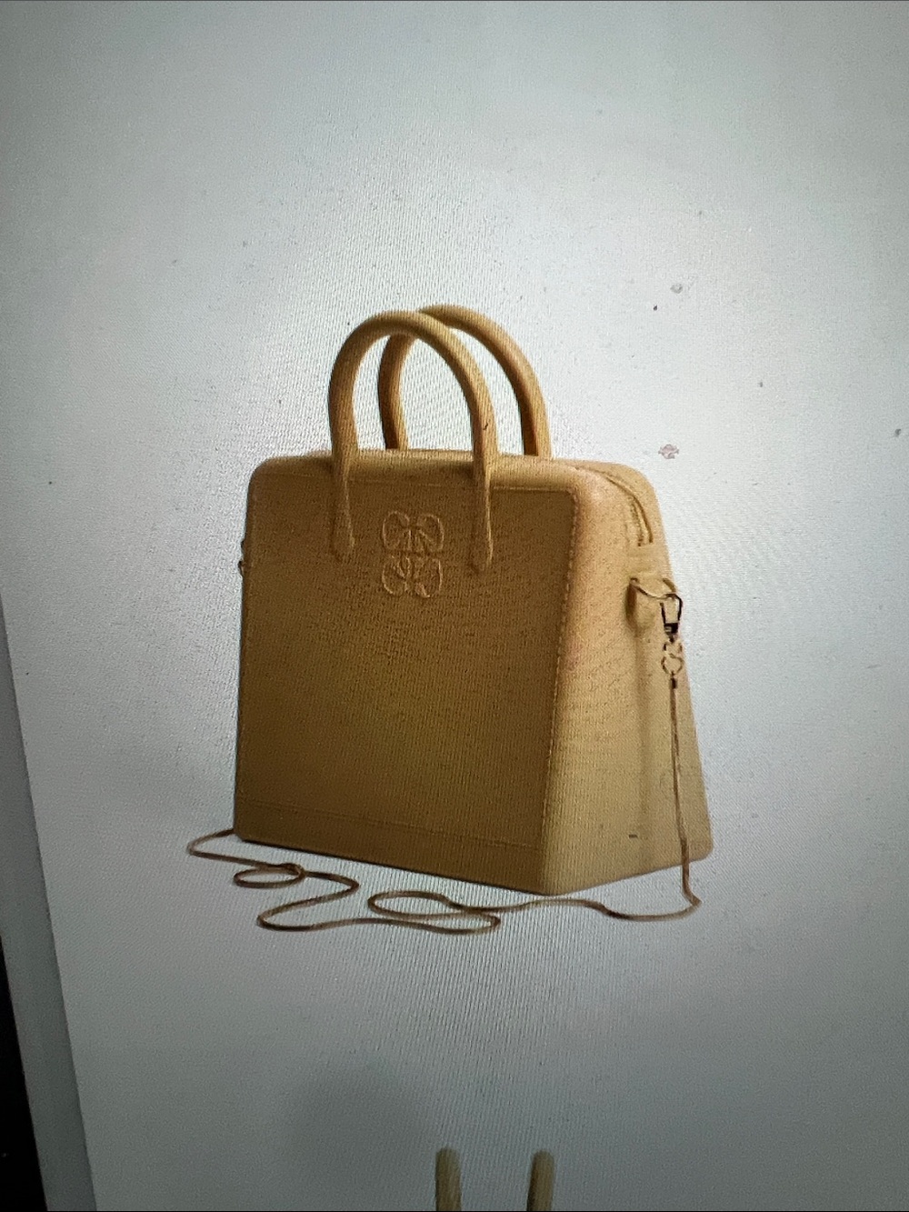 Women's Tan Structured Top-Handle Bag with Detachable Strap